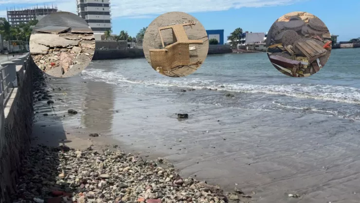 Palapas destruidas en Mazatlán tras oleaje por huracán Priscilla. (1).jpg