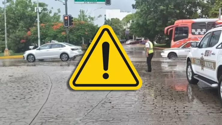 ¡Lluvias y tráfico en Cancún HOY! Conoce las calles cerradas para este día