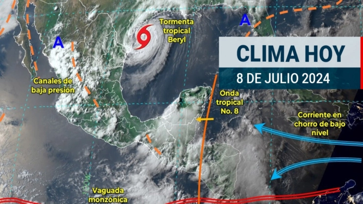 Clima para hoy lunes 8 de julio.