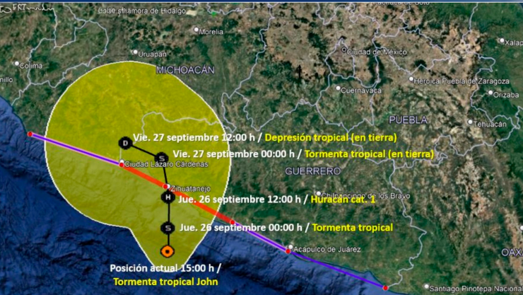 Huracán John categoría 1