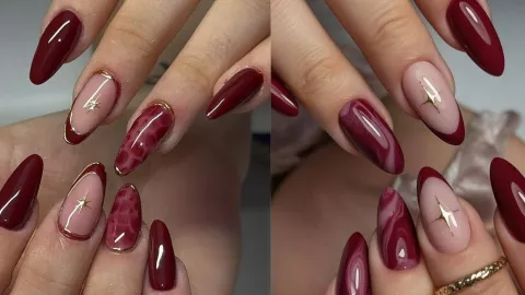 17 modelos de uñas acrílicas guindas: se verán elegantes y hermosas en cortas o largas.