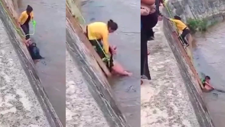 Madre salva a su hijo