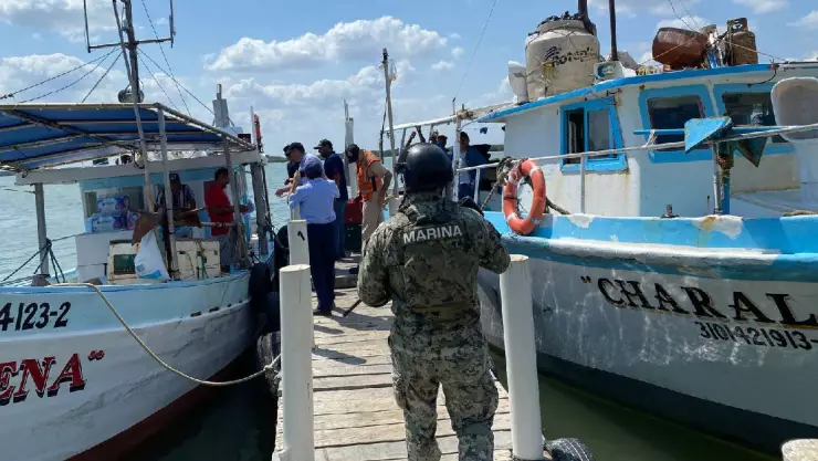 Aseguran embarcación por fesca furtiva en la costa yucateca