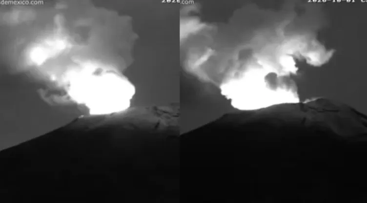 VIDEO: Popocatépetl registra intensa actividad en la madrugada; estado del volcán hoy 1 de octubre 2026
