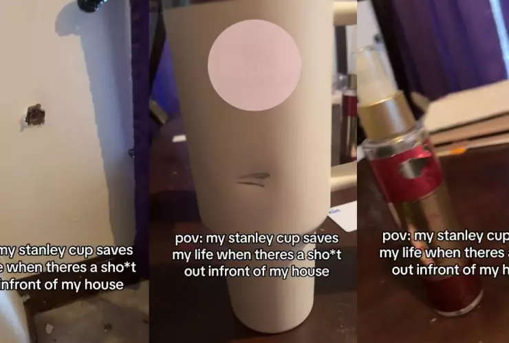 Así fue cómo un termo desvía bala y salva vida de mujer en medio de tiroteo