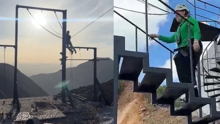 Mujer y trabajador cayeron de un Columpio Extremo