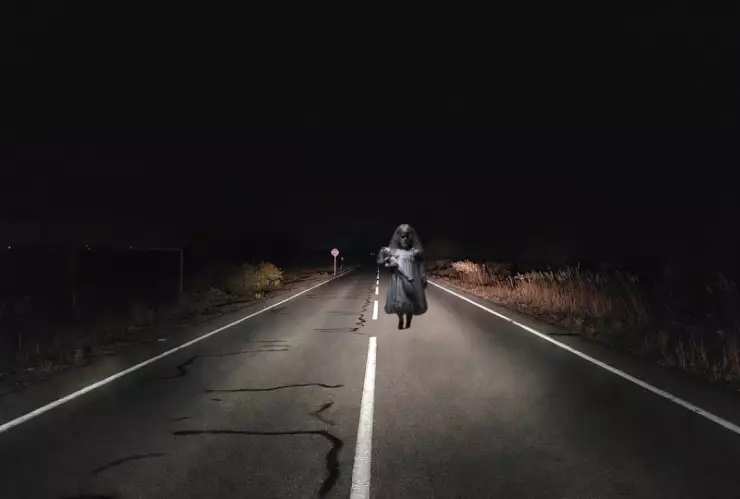 Fantasma de niño en carretera de México