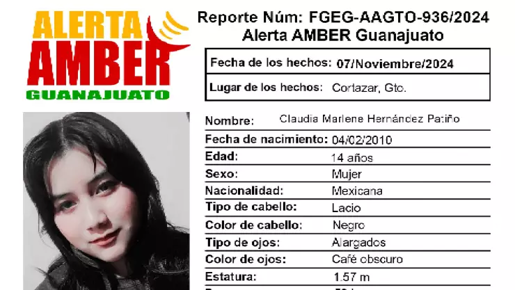 ¡Urgente! Buscan a Claudia Marlene, menor desaparecida desde hace 22 días en Guanajuato