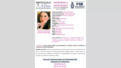 Buscan a María Celeste, desaparecida en Mazatlán