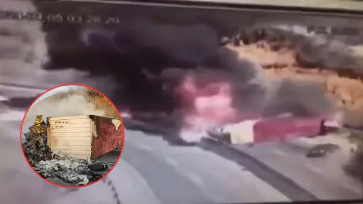 VIDEO: Así fue el choque de un tráiler con camioneta de la Guardia Nacional en Jalisco