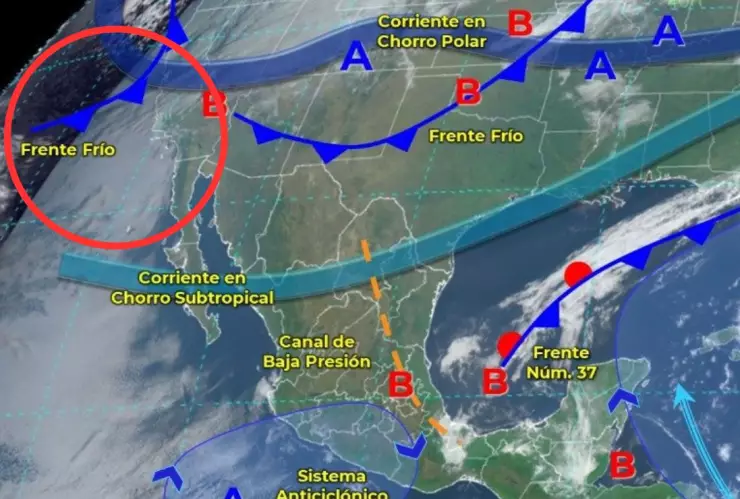 Nuevo frente frío en BC Heladas y hasta -5 grados en la sierra