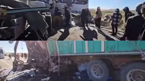carretera–bolivia-chile-camión-choca-autobús-pasajeros-muertos-cuerpo