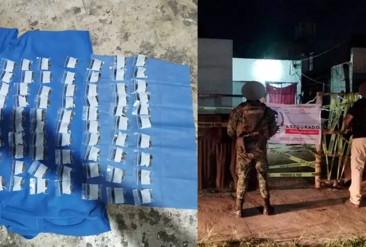 FGE y Sedena aseguran droga en cateo realizado en fraccionamiento de Othón P. Blanco