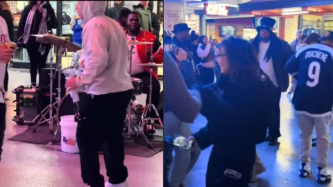 Músico en calle de Las Vegas