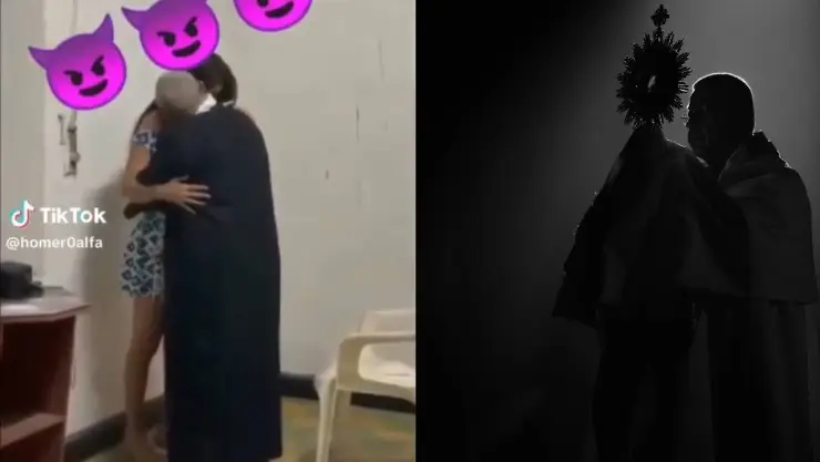Sacerdote es capatado BESANDO a una mujer (VIDEO)
