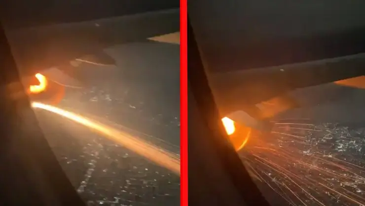Se incendia turbina de avión.