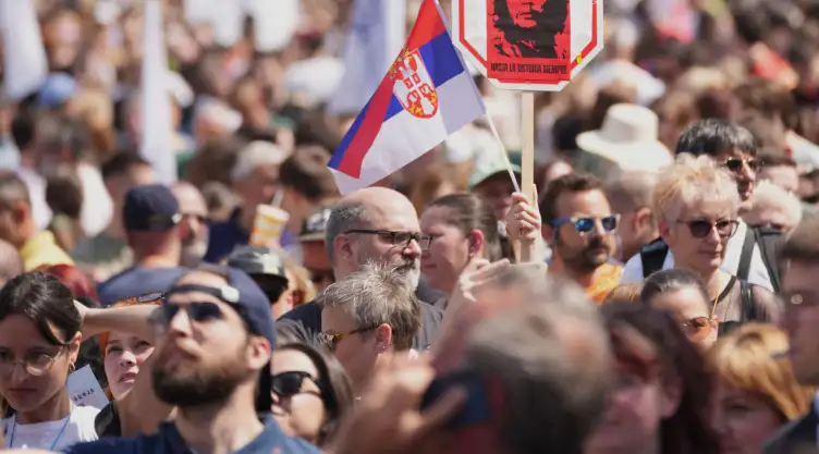 Manifestación antigubernamental en Serbia.