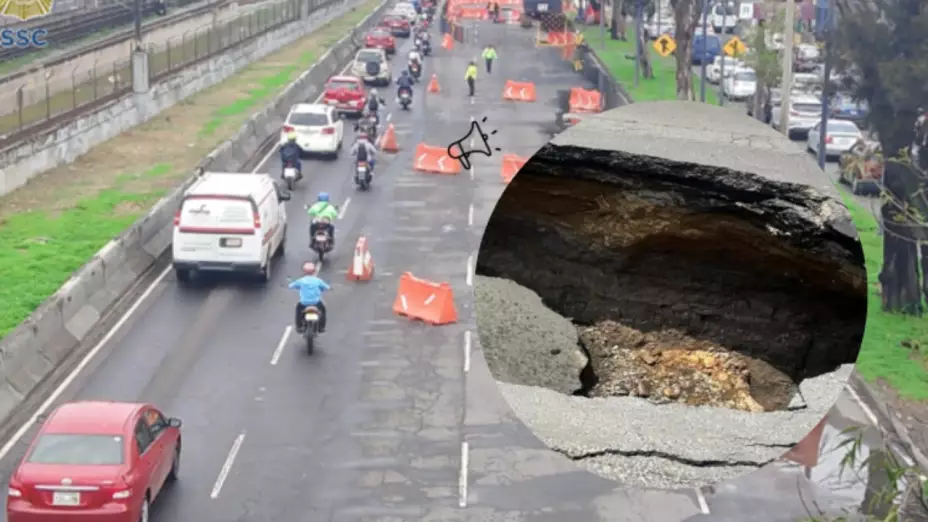 Impacto del socavón en la Calzada Ignacio Zaragoza.