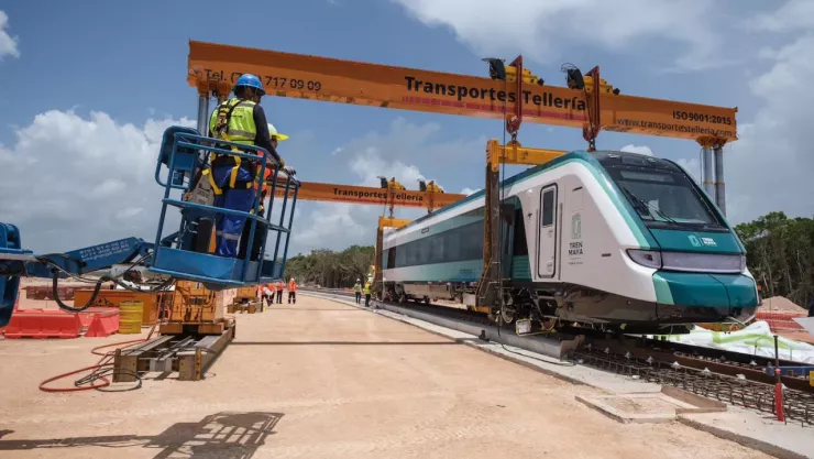 La construcción del Tren Maya en Yucatán.
