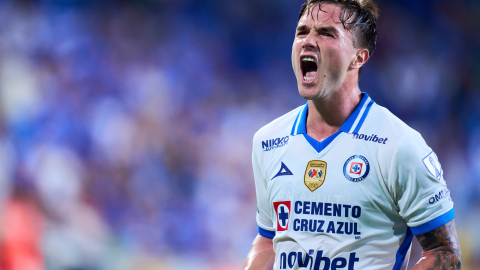 Agustín Palavecino celebra su gol con Cruz Azul ante el NYCFC.