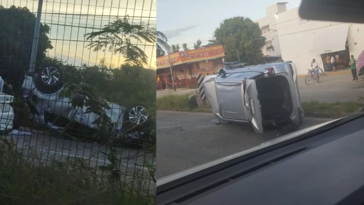 ¡Precaución! Tráfico lento por accidente en carretera Puerto Morelos- Playa del Carmen