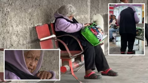 Abuelita que vive en la Central de Puebla