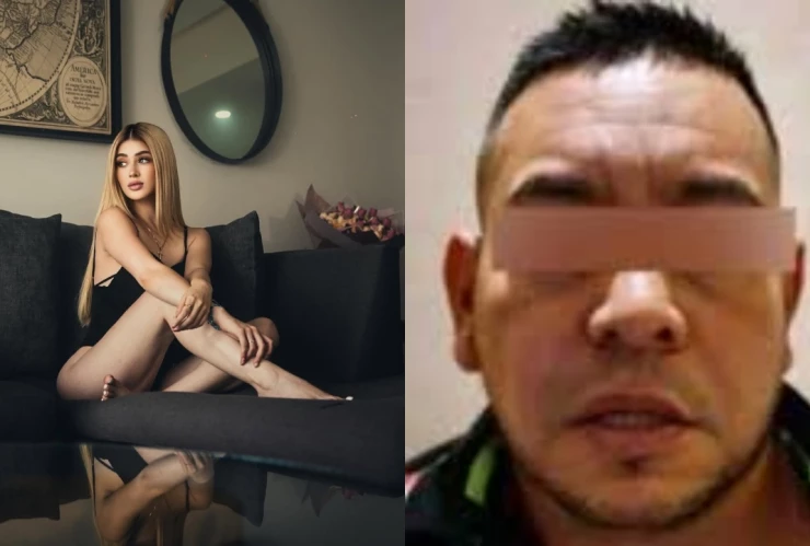 Valeria Márquez días antes de morir y a lado una imagen del Doble R señalado como principal sospechoso