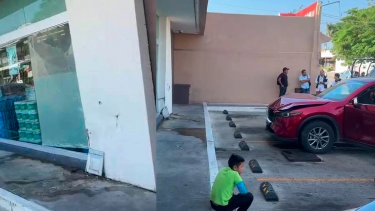 Sujeto en “presunto estado de ebriedad” se estrella contra farmacia en la colonia Moctezuma de Tuxtla Gutiérrez