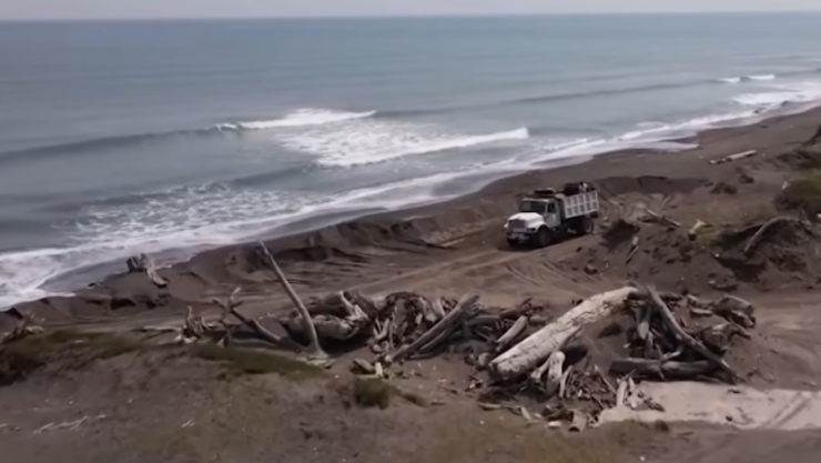 Habitantes del municipio de Alvarado, Veracruz, reportaron saqueo de arena en las playas de la Riviera Veracruzana,
