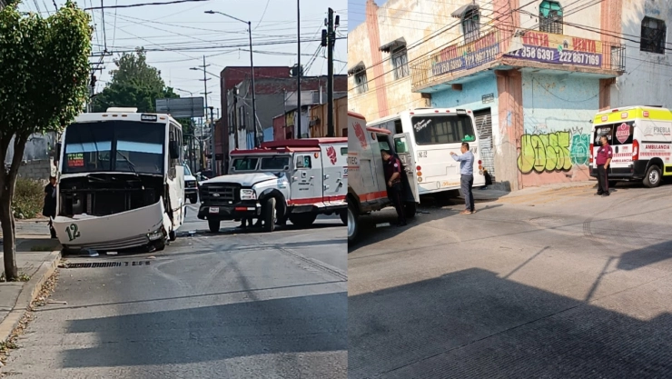 Chocan camioneta de valores y la Ruta 12 en la 11 Norte, Puebla