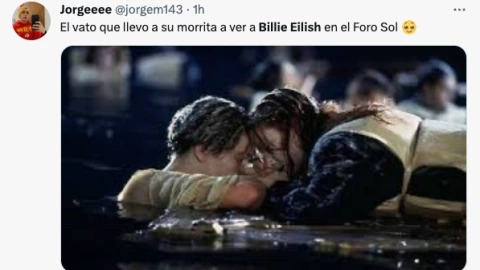 Usuarios recordaron el Titanic para hacer memes sobre la lluvia en el concierto de Billie Eilish