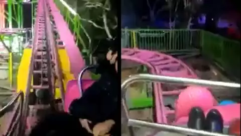 graban error en montaña rusa