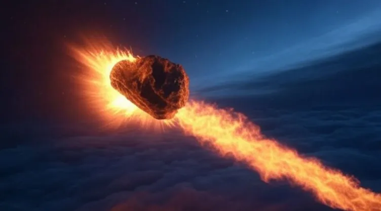asteroide impactando la atmosfera de la Tierra