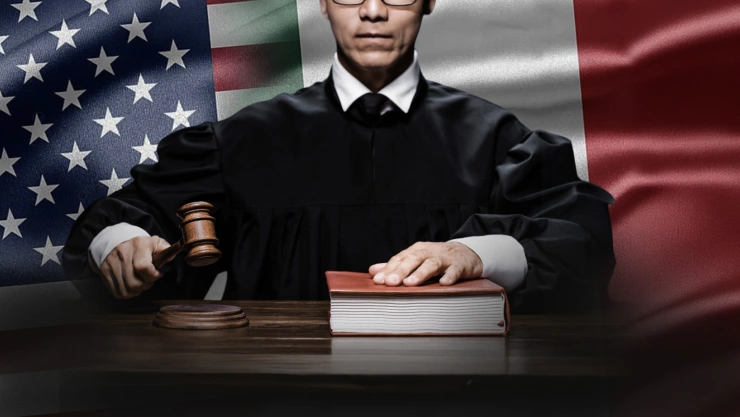 Imagen conceptual de una balanza representando la justicia y la democracia, ilustrando la función del poder judicial.