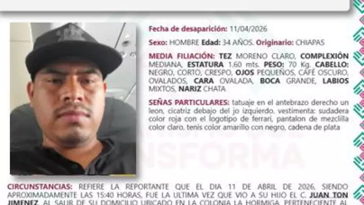 Juan ton desaparecido San Cristóbal