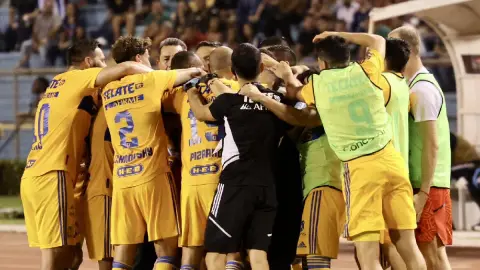 Tigres festeja gol Luis Quiñones Cuartos Final Motagua Concachampions