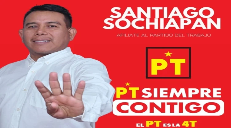 Asesinan a tiros a Ignacio Pablo Sánchez, exalcalde de Morena de Santiago Sochiapa, Veracruz. En la imagen se observa al intregrante del Partido del Trabajo en una campaña política.