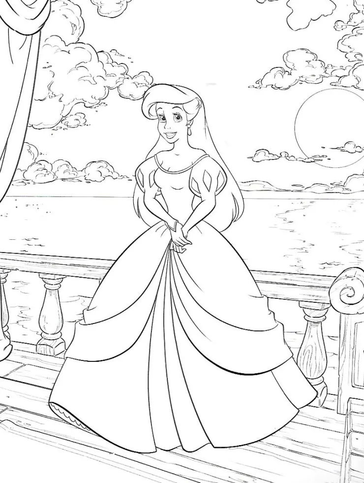 5 plantillas de Ariel, la Sirenita, para imprimir y colorear