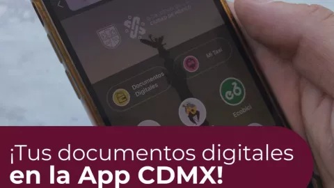 Al entrar a la App CDMX esta es la página de inicio y para registrar o consultar la licencia hay que dirigirse al apartado “Documentos digitales”