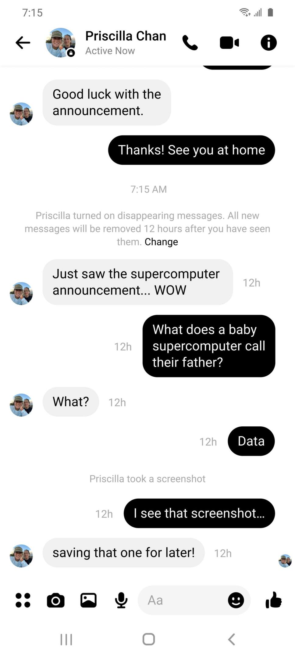 messenger aviso captura de pantalla