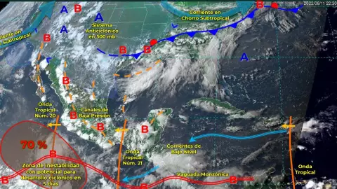 Clima en Quintana Roo, Yucatán y Campeche 12 de agosto de 2022