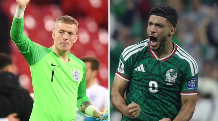 Jordan Pickford y Raúl Jiménez