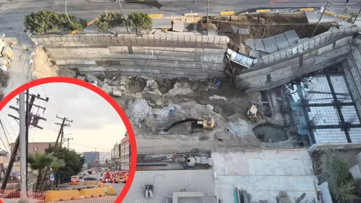 Socavón en Zona Centro de Tijuana obliga a evacuar y cerrar vialidades el 13 de agosto de 2025