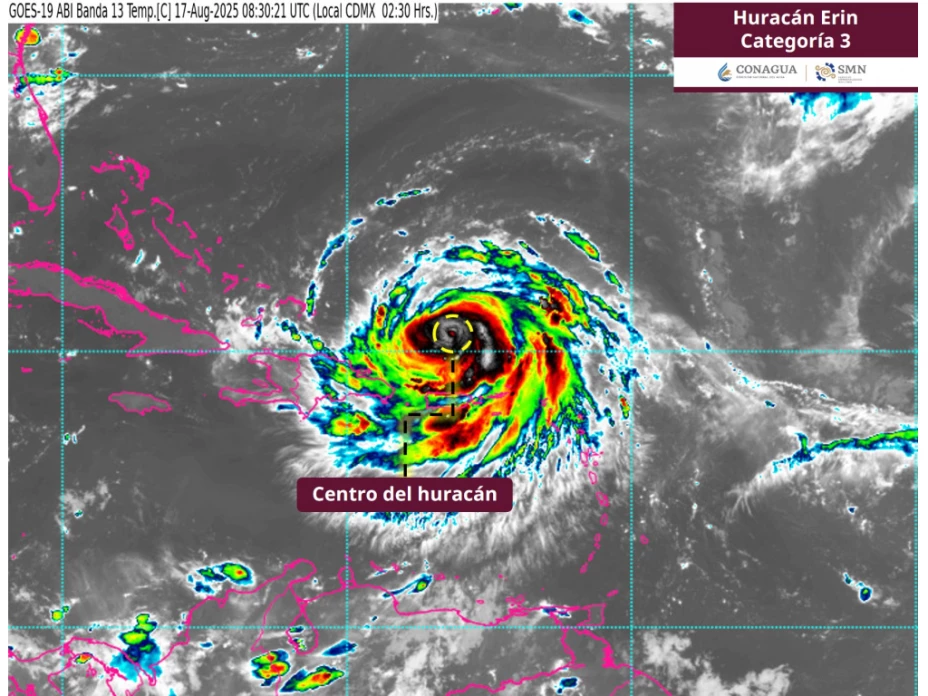 Trayectoria huracán Erin