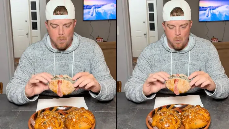 Mexicana le hace broma a su pareja estadounidense al comentarle que el pan de muerte tiene cenizas | VIDEO
