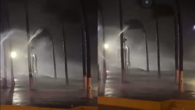 Así se ve la llegada del Huracán Lidia a Puerto Vallarta