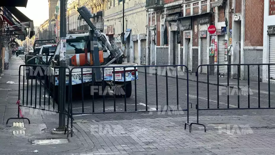 Cierre de calles en el Centro Histórico de Puebla hoy