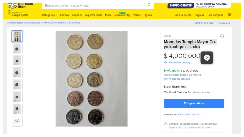 moneda de 50 pesos mercado libre
