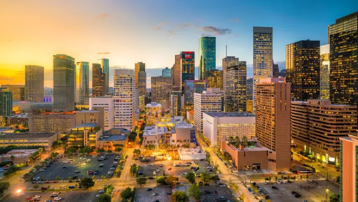 el skyline de Houston en Texas