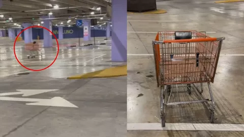 Captan a fantasma moviendo carrito de supermercado en Veracruz